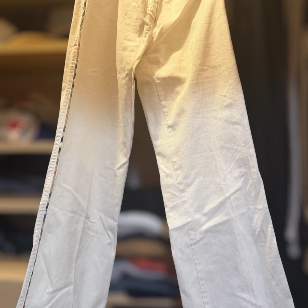 Burberry Cream Wide-Leg Women's Jeans. Size 8